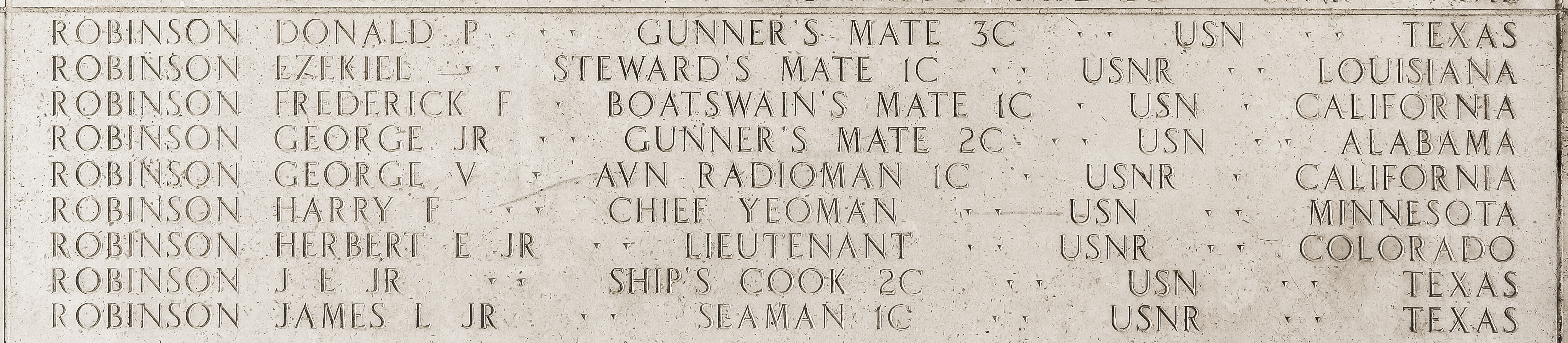 Frederick F. Robinson, Boatswain's Mate First Class